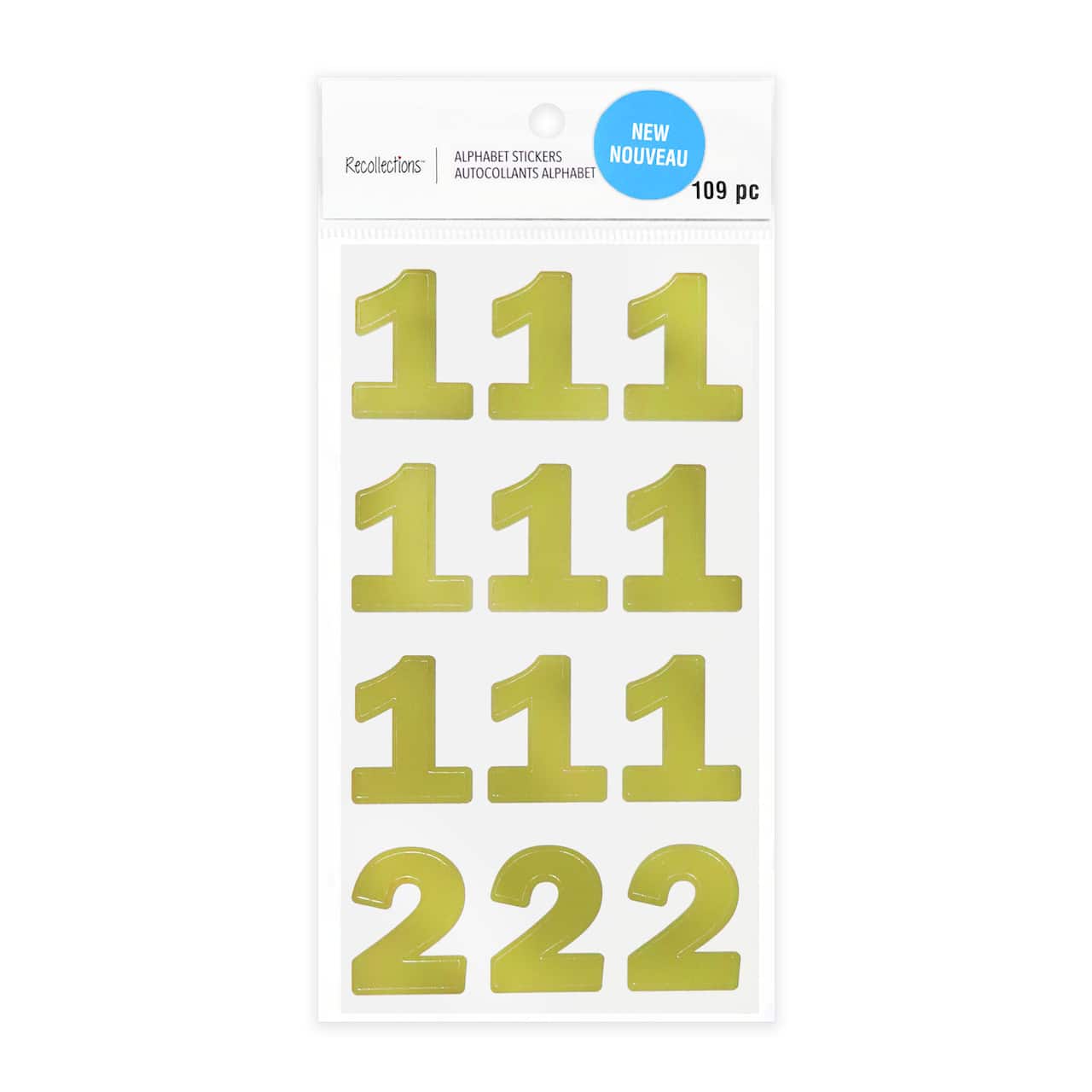 12 Pack: Gold Foil Number Stickers by Recollections™